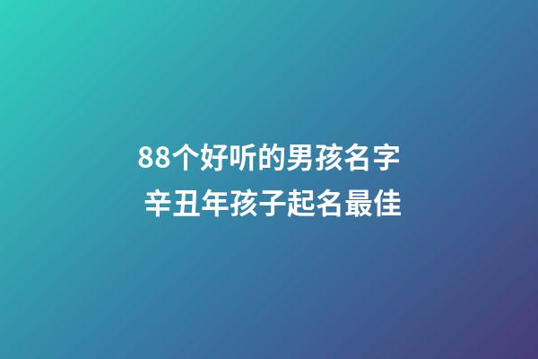 88个好听的男孩名字 辛丑年孩子起名最佳